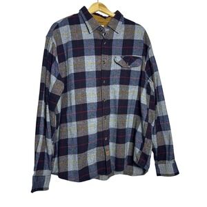 Customized Version Dubinik‎ Mens Plaid Flannel Button Up Shirt Long Sleeve XL
